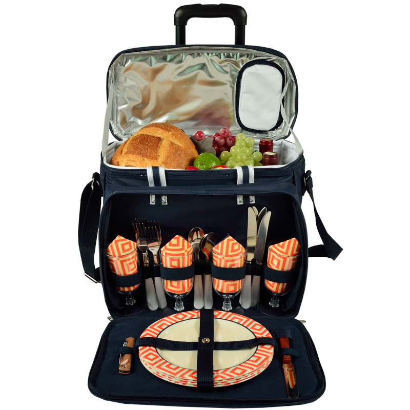 Deluxe Picnic Cooler for Four on Wheels