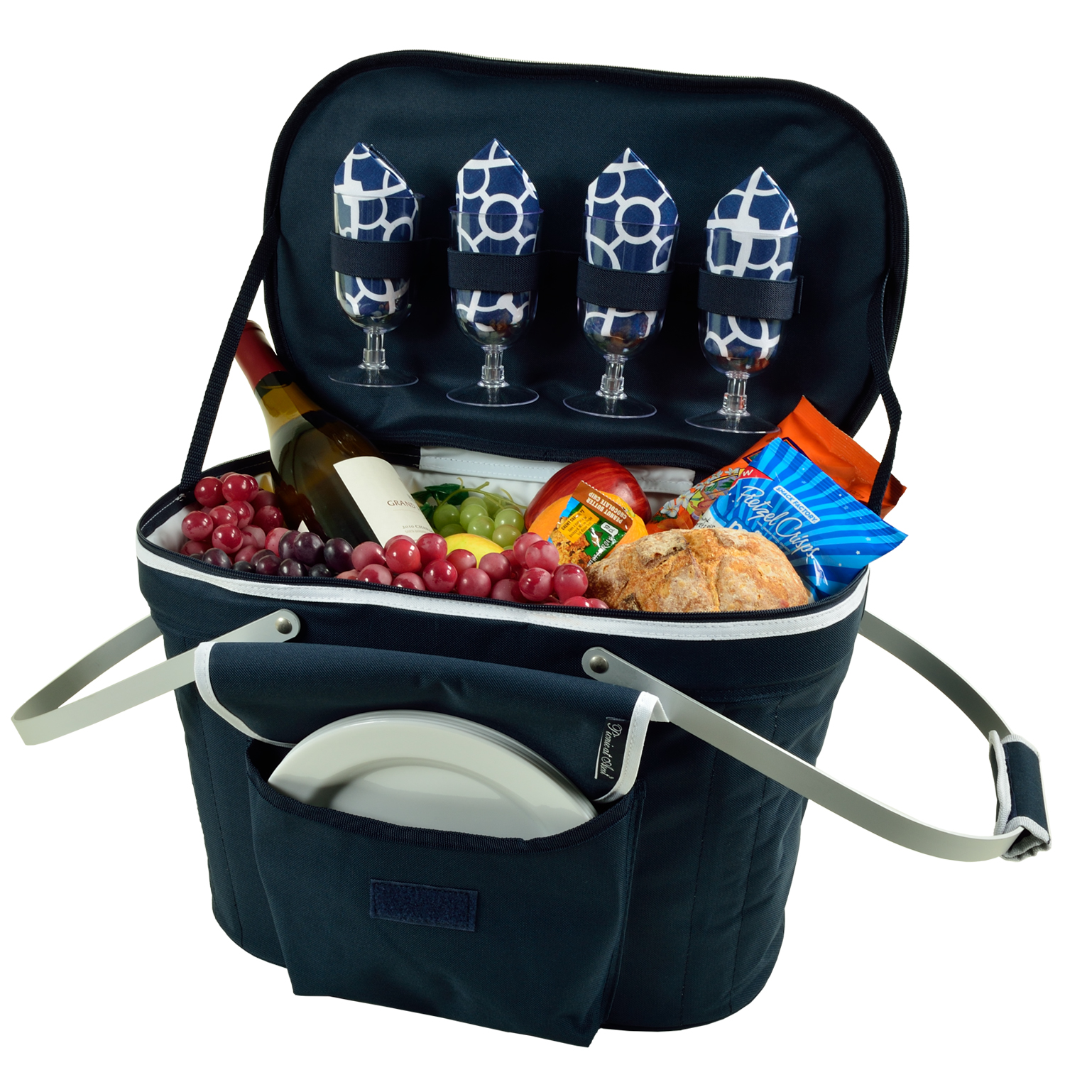 Collapsible Insulated Picnic Basket for 4