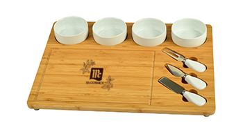 8 Piece Large Bamboo Cheese Board Set