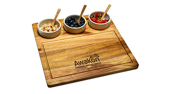 Acacia Charcuterie Board with Serving Bowls 